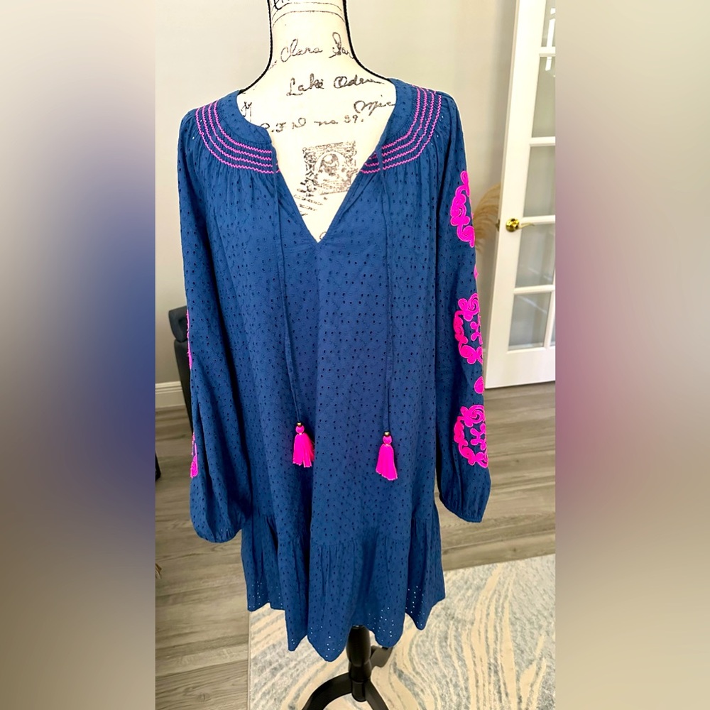 Lilly Pulitzer Lucee Dress - Oyster Bay Navy Bayside Eyelet